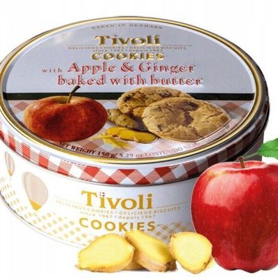 Печиво зі смаком яблука та імбиру Tivoli Danish Cookies Appleand Ginger with Butter у ж/б 150 г Данія