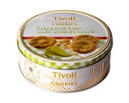 Печиво зі смаком лайма та карамелі Tivoli Cookies Lime & Caramel Crunch у ж/б 150 г Данія