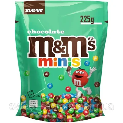 Міні-Шоколадне драже в кольоровій глазурі M&M`S Chocolate Minis 225 г Німеччина