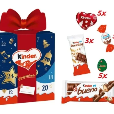 Адвент — календар Кіндер з бантом Kinder Mix 214 г (24 шт.) Німеччина