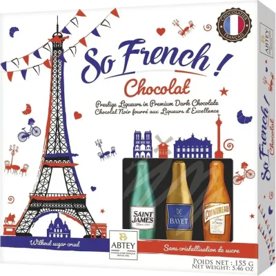 Цукерки шоколадні Пляшечки з лікером Abtey So French! Chocolat Liqueurs 155г Франция