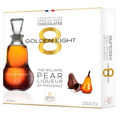 Цукерки з Чорного шоколаду Груша з Лікером Golden Eight Poire Williams Abtey 150 г Франція