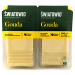 Сир у пластинках Gouda Swiatowid без консервантів 500 г (2 х 250 г) Польща