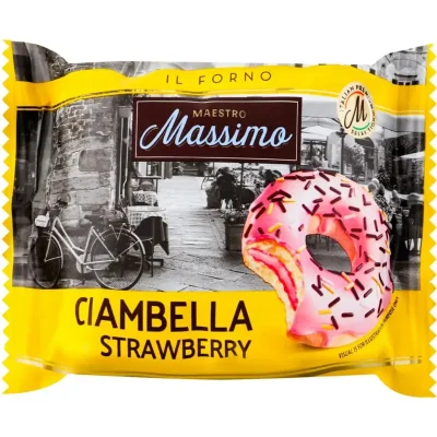 Донат (Пончик, печиво) Полуничний Maestro Massimo Ciambella Strawberry 50 г Італія
