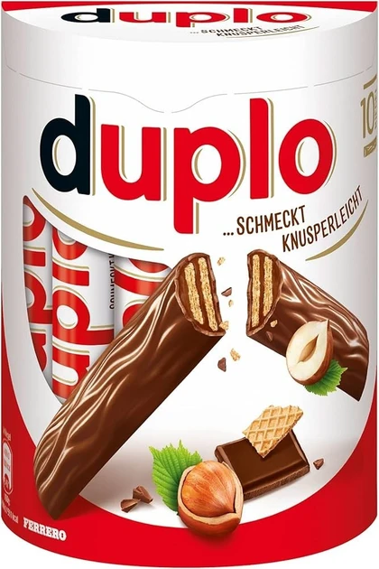 Шоколадний батончик із шоколадно-горіховою начинкою Ferrero Duplo (10 шт.x18.2г) 182г Німеччина