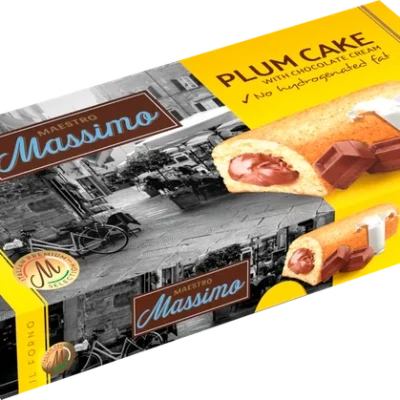 Тістечко бісквітне із шоколадним кремом Maestro Massimo Plum Cake Chocolate 225 г (5 шт.) Італія