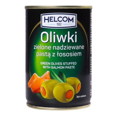 Оливки зелені фаршировані пастою з лосося, Helcom 280 г Польща