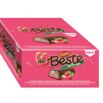 Вафельний батончик із кокосовою глазур'ю, кремом зі смаком полуниці та какао-начинкою з арахісом 55 г