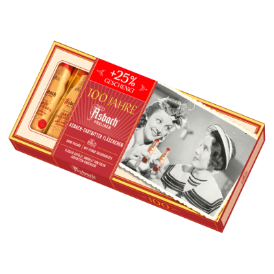 Цукерки з темного шоколаду з бренді Asbach Pralinen Zarte Fläschen in Zartbitter-Chocolade 125 г Німеччина