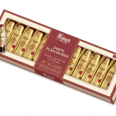 Цукерки з темного шоколаду з бренді Asbach Pralinen Zarte Fläschen in Zartbitter-Chocolade 150 г Німеччина