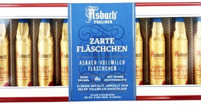 Цукерки з молочного шоколаду з бренді Asbach Pralinen Zarte Fläschen in Vollmilch-Chocolade 150 г Німеччина