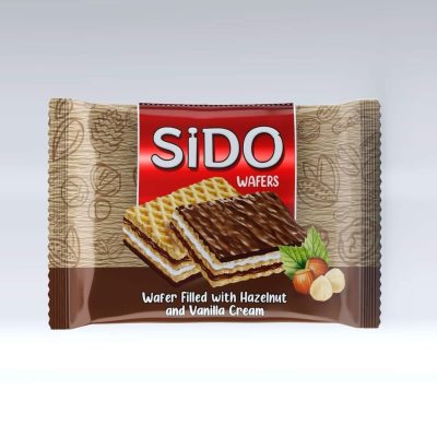 Вафлі з начинкою з лісового горіха та ванільного крему Sido 20 г