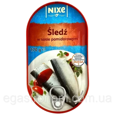 Сельдь в помидорном соусе Nixe Sledz w sosie pomidorowym Польша 170г