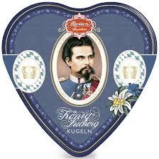 Апельсиновий марципан у молочному шоколаді König Ludwig Kugel 3er Herzdose Reber Німеччина (3шт) 60г