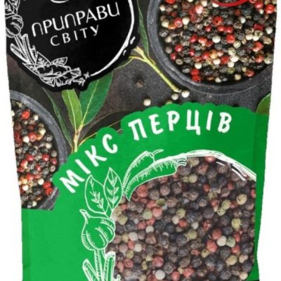 Мікс перців горошок (чорний, білий, рожевий, зелений) Приправи Міра 50 г пакет-саше