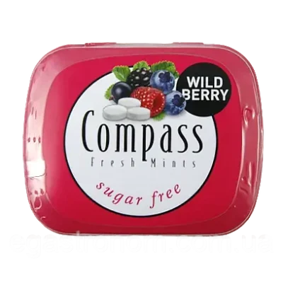 Льодяники БЕЗ САХАРА Лісова ягода Compass wild berry 14 г Німеччина