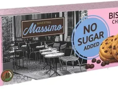 Печиво БЕЗ САХАРА із шоколадною крихтою Maestro Massimo Biscotti 135 г Італія