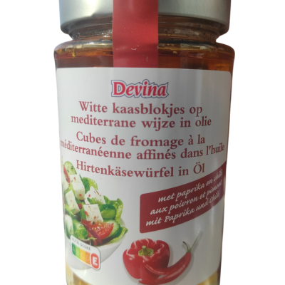 Сир Фета в олії з паприкою і перцем чилі Devina 350/180г Німеччина