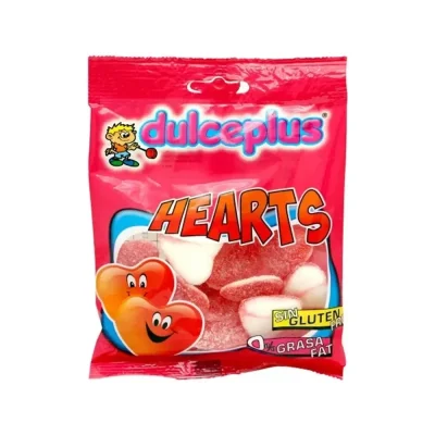 Желейні цукерки БЕЗ ГЛЮТЕНА Серця Dulceplus Hearts 100 г Іспанія