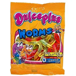 Желейні цукерки БЕЗ ГЛЮТЕНА Черв'ячки Dulceplus Worms 100 г Іспанія