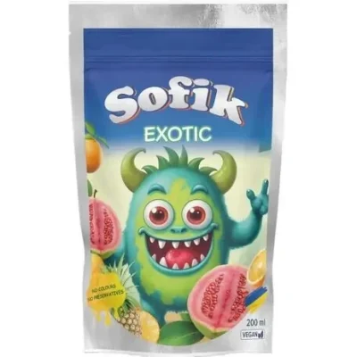 Напій сіковий зі смаком екзотикічних фруктів Sofik Exotic з трубочкою 200 мл