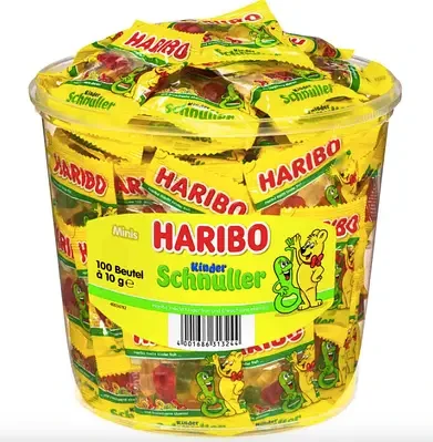 Желейні цукерки соски-пустушки Haribo Kinder Schnuller (фруктовий мікс) 1000 г (100 шт.х10г) Німеччина