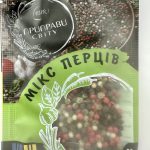 Мікс перців горошок (чорний, білий, рожевий, зелений) Приправи Міра 20 г пакет-саше