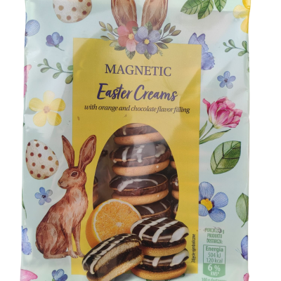 Печиво бісквітне із шоколадним кремом і апельсиновим джемом Magnetic Easter Creams 710 г Польща
