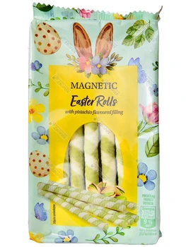 Вафельні трубочки з фісташковою начинкою MAGNETIC Rurki Waflowe 225 г Польща