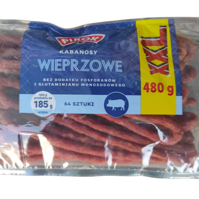 Ковбаски Кабаноски зі свинини Pikok KABANOSY 480 г Польща