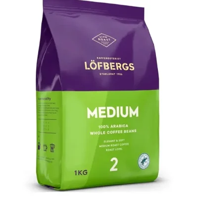 Кава в зернах 100% Арабіка Lofbergs Medium 1 кг Швеція
