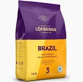 Кава в зернах 100% Арабіка Lofbergs Brazil 1 кг Швеція