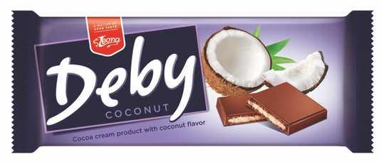 Молочна кондитерська плитка з кокосовою начинкою Deby 90 г Польща
