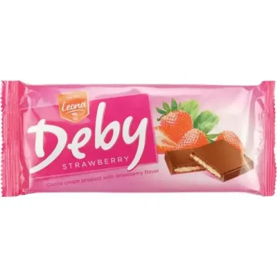 Молочна кондитерська плитка з полуничною начинкою Deby 90 г Польща