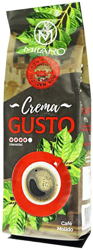 Кава мелена Milaro Crema Gusto Natural 100% 250г Іспанія