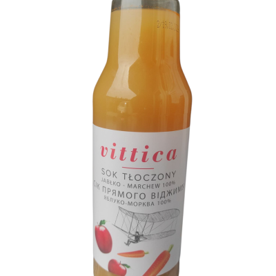 Сік прямого пресування БЕЗ САХАРА яблуко-морква Vittica Nektar Польща 750 мл