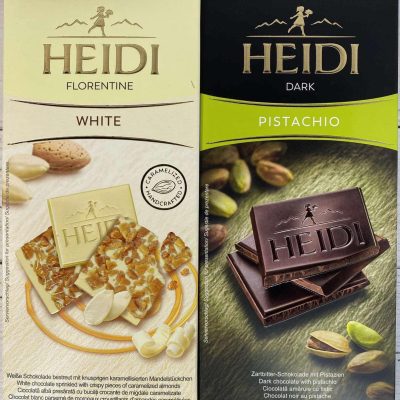 Шоколад (2 шт.) з карамелізованим шаром мигдалю Florentine 100 г і темний з Фісташкою 80 г Heidi Румунія