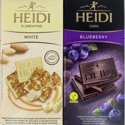 Шоколад (2 шт.) з карамелізованим шаром мигдалю Florentine 100 г і темний з Чорниною 80 г Heidi Румунія