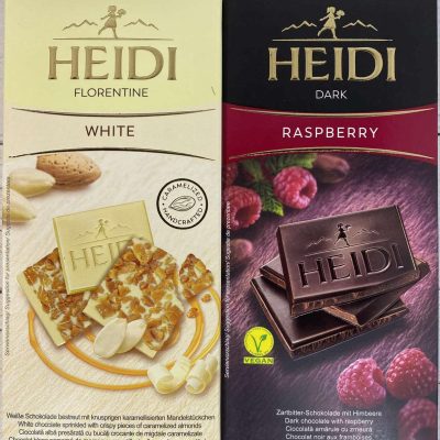 Шоколад (2 шт.) з карамелізованим шаром мигдалю Florentine 100 г і темний з Малиною 80 г Heidi Румунія