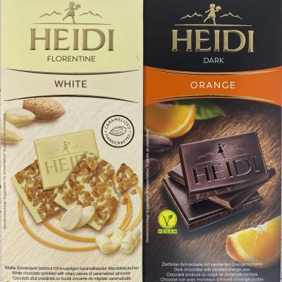 Шоколад (2 шт.) з карамелізованим шаром мигдалю Florentine 100 г і темний з апельсином 80 г Heidi Румунія