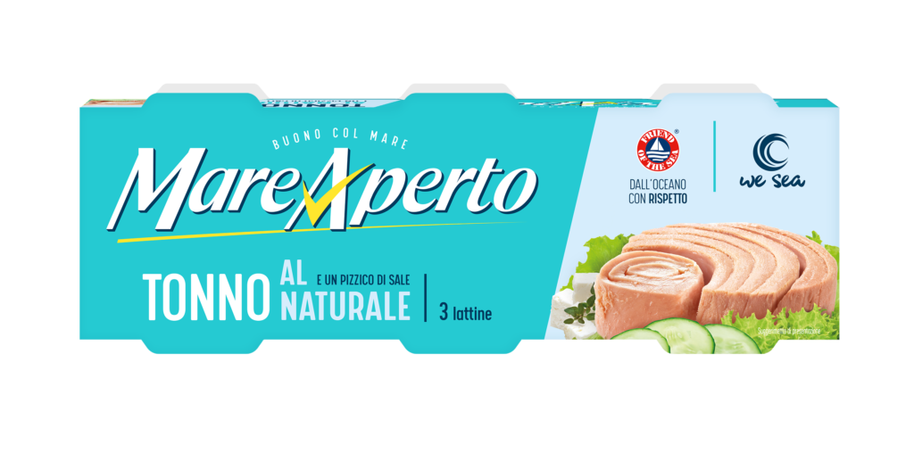 Тунець натуральний малосолений Mare Aperto Tonno al naturale e un pizzico di sale 3х80г Італія