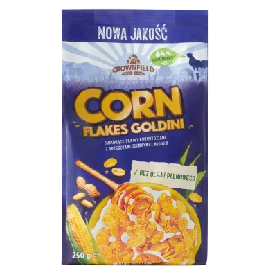 Кукурудзяні пластівці з арахісом і медом Crownfield Corn Flakes Польща 250 г
