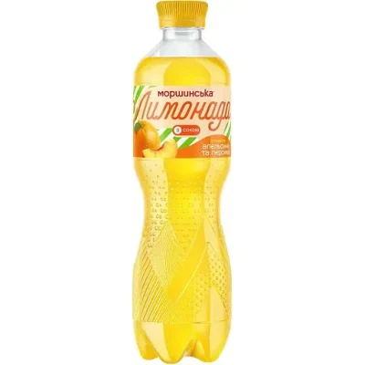Лимонад Моршинська лимонада зі смаком апельсин і персик слабогазований 0,5 л