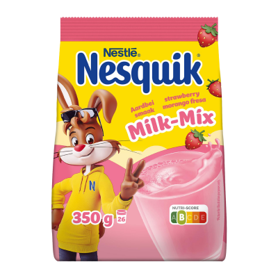 Какао-напій полуничний Nesquik Erdbeer Milk-Mix Nestle 350 г Німеччина