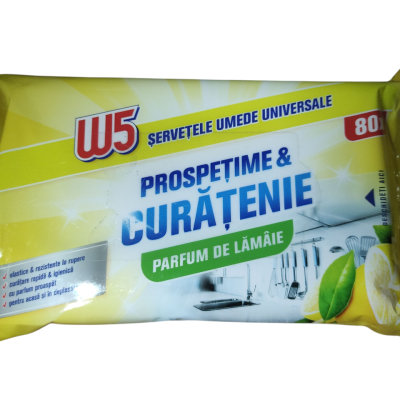 Вологі серветки універсальні для прибирання (аромат лимона) W5 80 шт. Німеччина