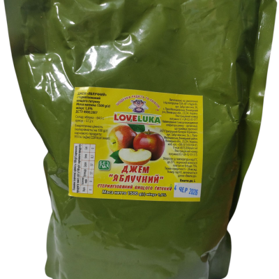 Джем яблучний вищого ґатунку ТМ LOVELUKA ДСТУ 4900:2007 1,5кг Україна