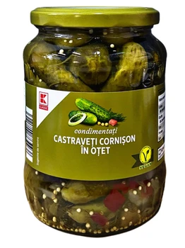 Огірки мариновані Castraveti Cornison in otet Classic 670г/370г Німеччина