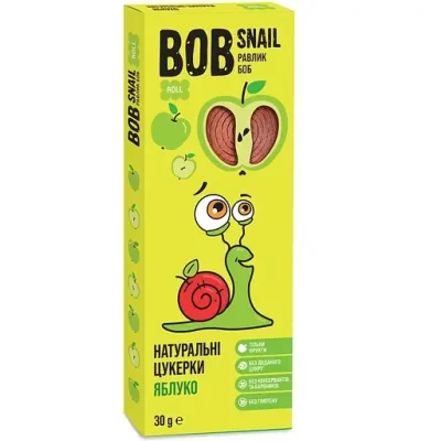 Фруктові яблучні цукерки БЕЗ ЦУКРУ ТА ГЛЮТЕНУ  Bob Snail 30 г