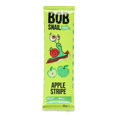 Цукерка фруктова Яблучний страйп БЕЗ ЦУКРУ ТА ГЛЮТЕНУ Bob Snail 14 г
