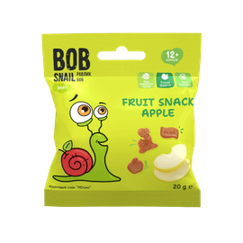 Натуральні снеки для дітей Bob Snail Яблуко 20 г